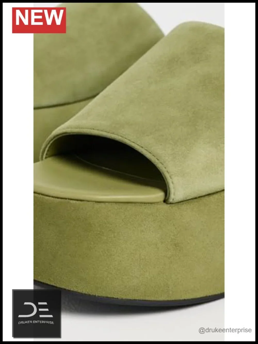 Suede Platform Slip-On Shoes 3in Heel Cushioned Leather Footbed